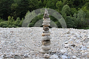 Stone tower on the beach