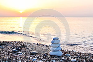 Stone tower at the beach