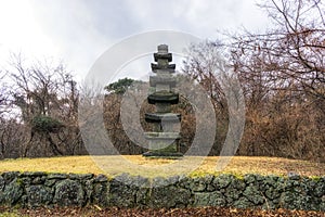 Stone tower in jeju stone park