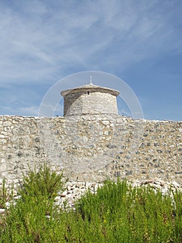 Kámen stěna věž 