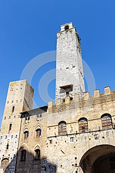 Stone tower of San Gimignano, Tuscany, Italy