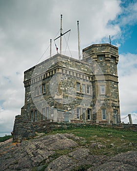 Stone tower at Signal Hill National Historic Site, St. Johns, Newfoundland and Labrador, Canada