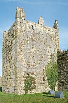 Stone tower at Trancoso castle, Guarda, Portugal
