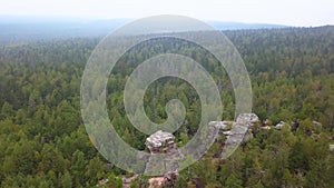 Stone Town In Summer In The Urals, Russia. Aerial View Of Natural Attraction