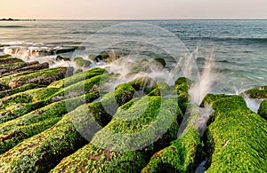 Stone Trench of Laomei Coast in New Taipei City,Taiwan