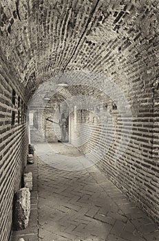 Stone tunnel and knight armor