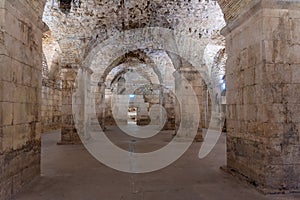 Stone vaults of Diocletian's Palace in Croatian city Split