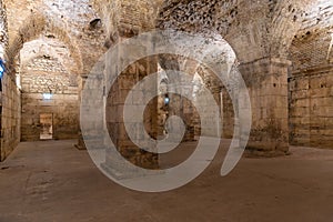 Stone vaults of Diocletian's Palace in Croatian city Split