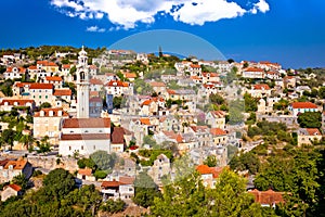 Stone village Lozisca on Brac island view photo