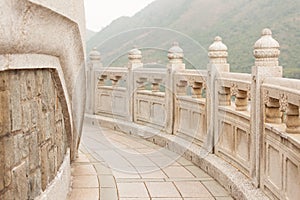 Stone walkway around big buddha hong kong