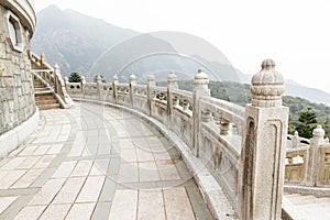 Stone walkway around big buddha hong kong