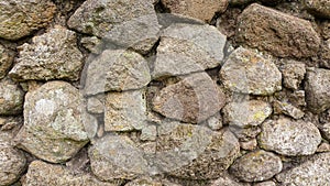 Stone wall of ancient ruins of caÃ±ari castle