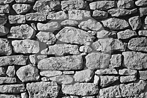 Stone wall background , black and white