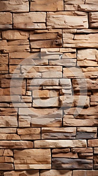 Stone wall brick background featuring a seamless pattern of sandstone facade