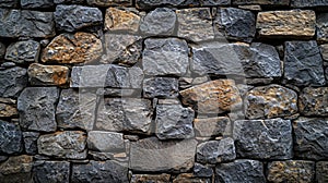 Stone Wall Built With Rocks