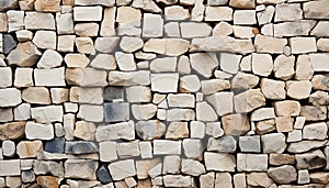 Stone wall, built structure, rough, solid, old fashioned, construction industry, brick wall generated by AI