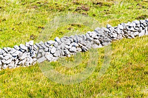 Stone wall in Burren way trail
