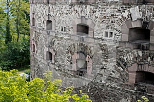 Stone wall of a castle from the historical Middle Ages