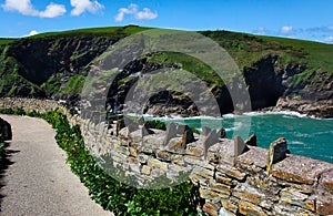 Stone wall at the castle - III - Tintagel