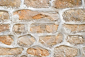 Stone wall with cement