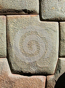 stone wall in Cusco or Cuzco town Peru