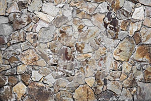 Stone wall detail of a side of a building with unique features