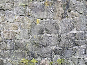 Stone wall with different size of rocks