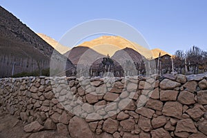 Stone wall in Elqui Valley