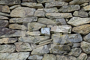 Stone wall fence rustic texture background close-up