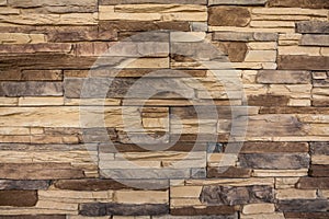 Stone wall, flat stacked background and texture