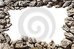 Stone wall frame with empty hole