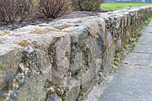 Stone wall made of granite