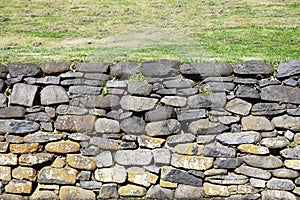 Stone wall with irregular shapes