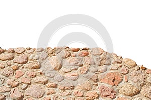 Stone wall isolated on white background