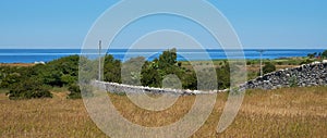 Stone wall, KarlXgustavs Mur Isle of Oeland, Sweden