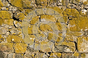 Stone wall with lichen