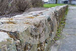 Stone wall made of granite