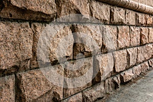 Stone wall made of large granite blocks