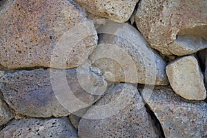 Stone Wall Made From Volcanic Rock