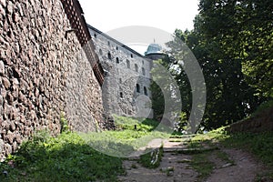 Stone wall of a medieval castle.