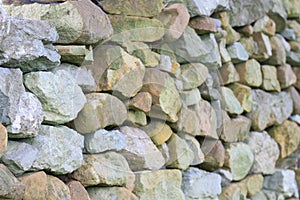 Stone wall. Outdor photo.