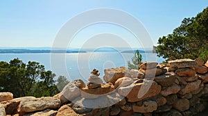 Stone wall over the Mediterranean Sea