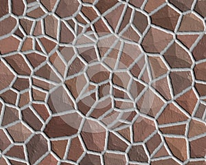 Stone wall pattern rough brown
