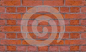 Stone wall of red brick grunge background symmetrical flat pattern basis of design