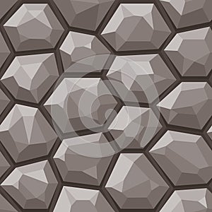 Stone wall seamless pattern, grey