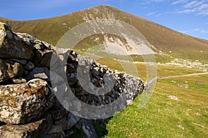 Stone wall at St Kilda, Outer Hebrides, Scotland