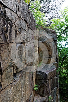 Stone wall in Taylors Falls, MN