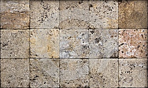 Stone wall texture, travertine tiles facing
