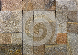 Stone wall texture, travertine tiles facing photo