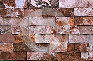 Stone wall texture,travertine tiles facing stone photo